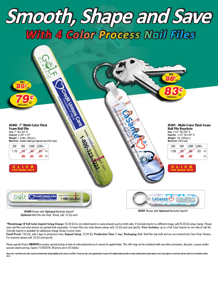 4 Color Process Nail File