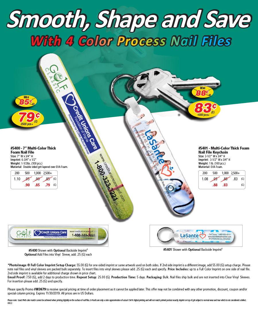 4 Color Process Nail File