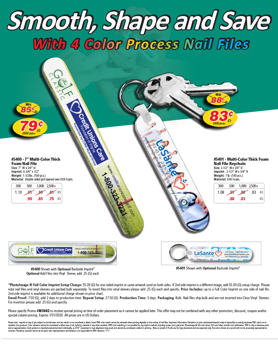 4 Color Process Nail File