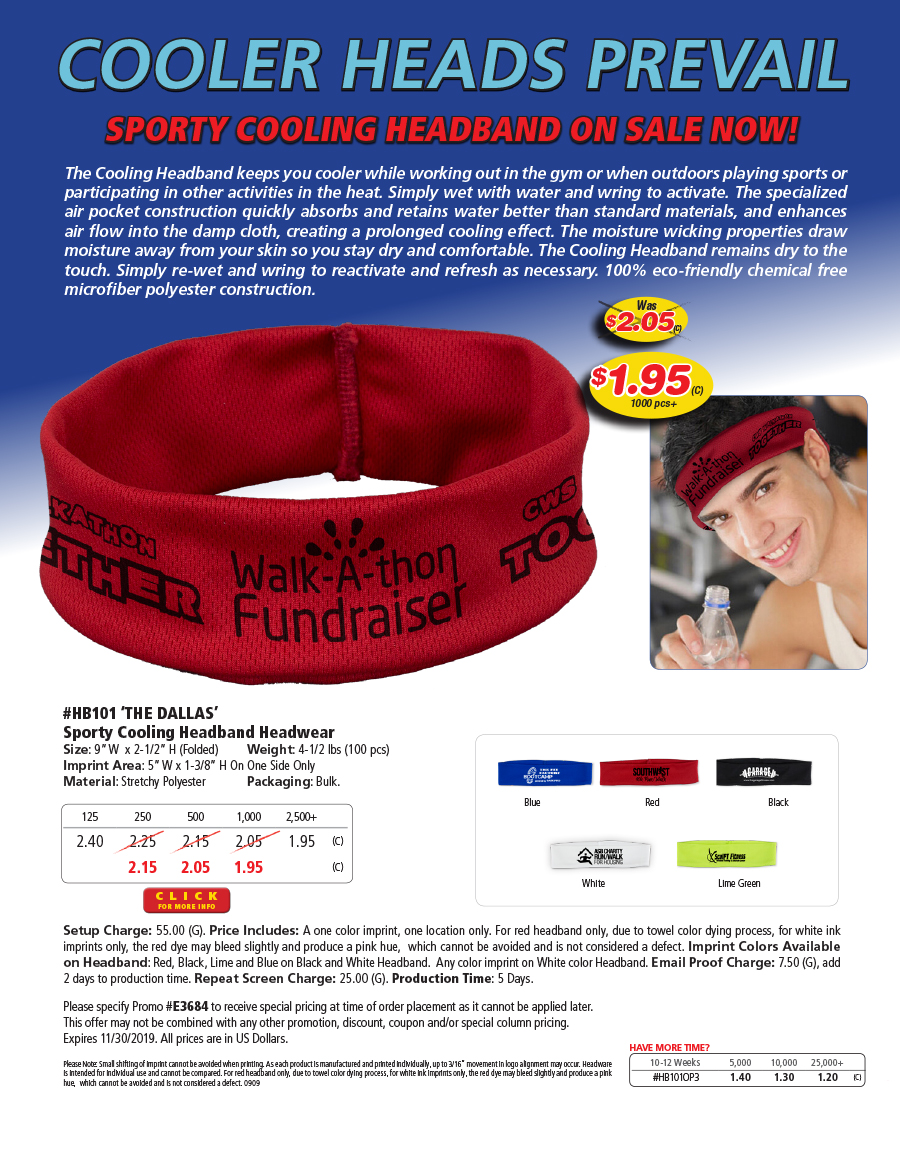 HB101 The Dallas - Cooling Headband 