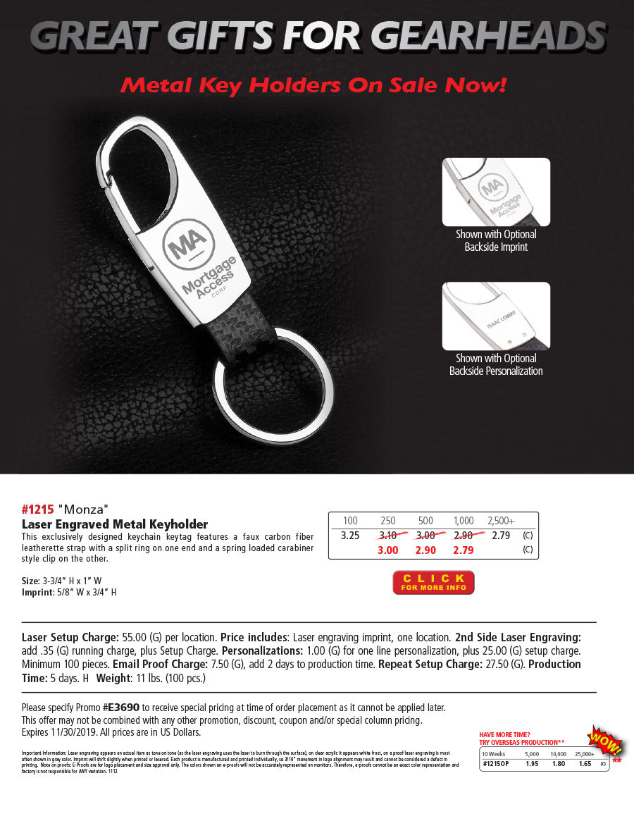 1215 Laser Engraved Metal Keyholder