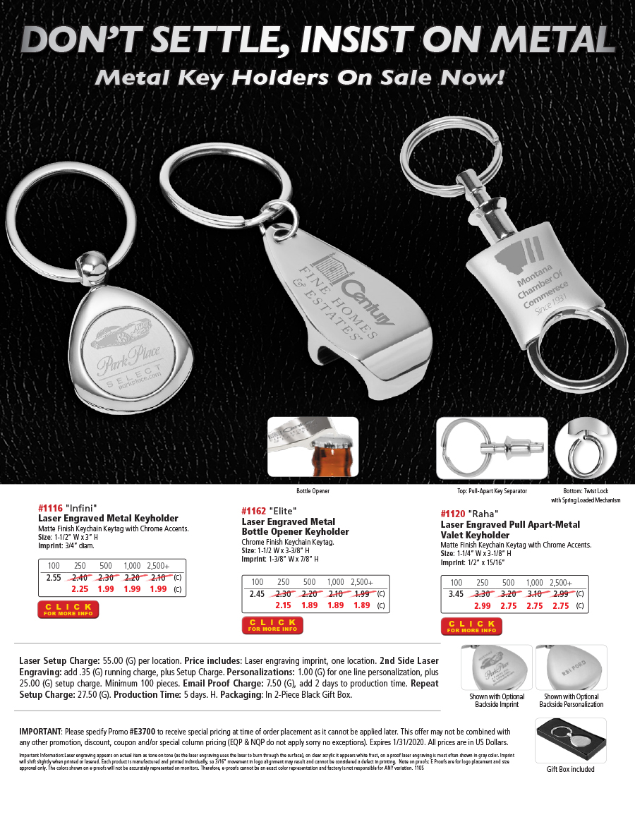 1116 1120 1162 Laser Engraved Metal Keyholder