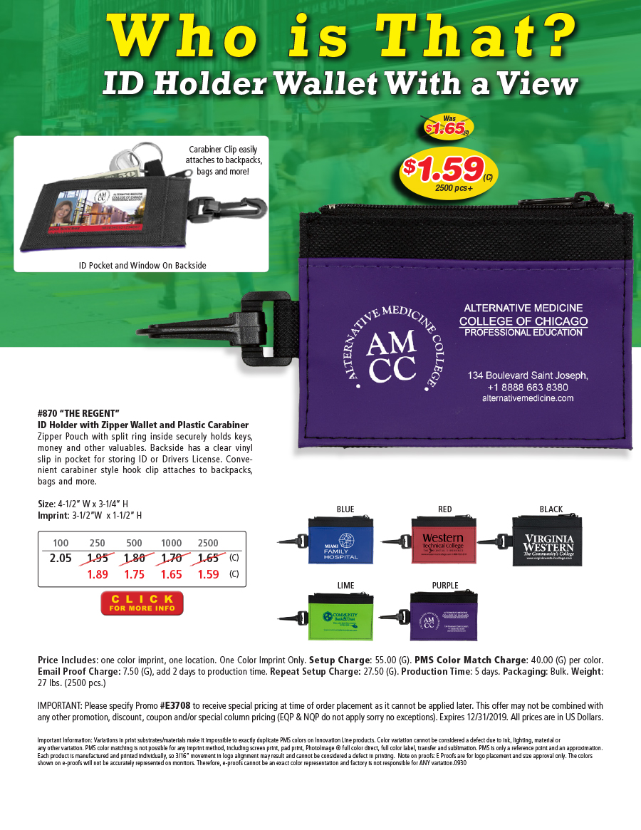 870 ID Holder and Wallet with Carabiner