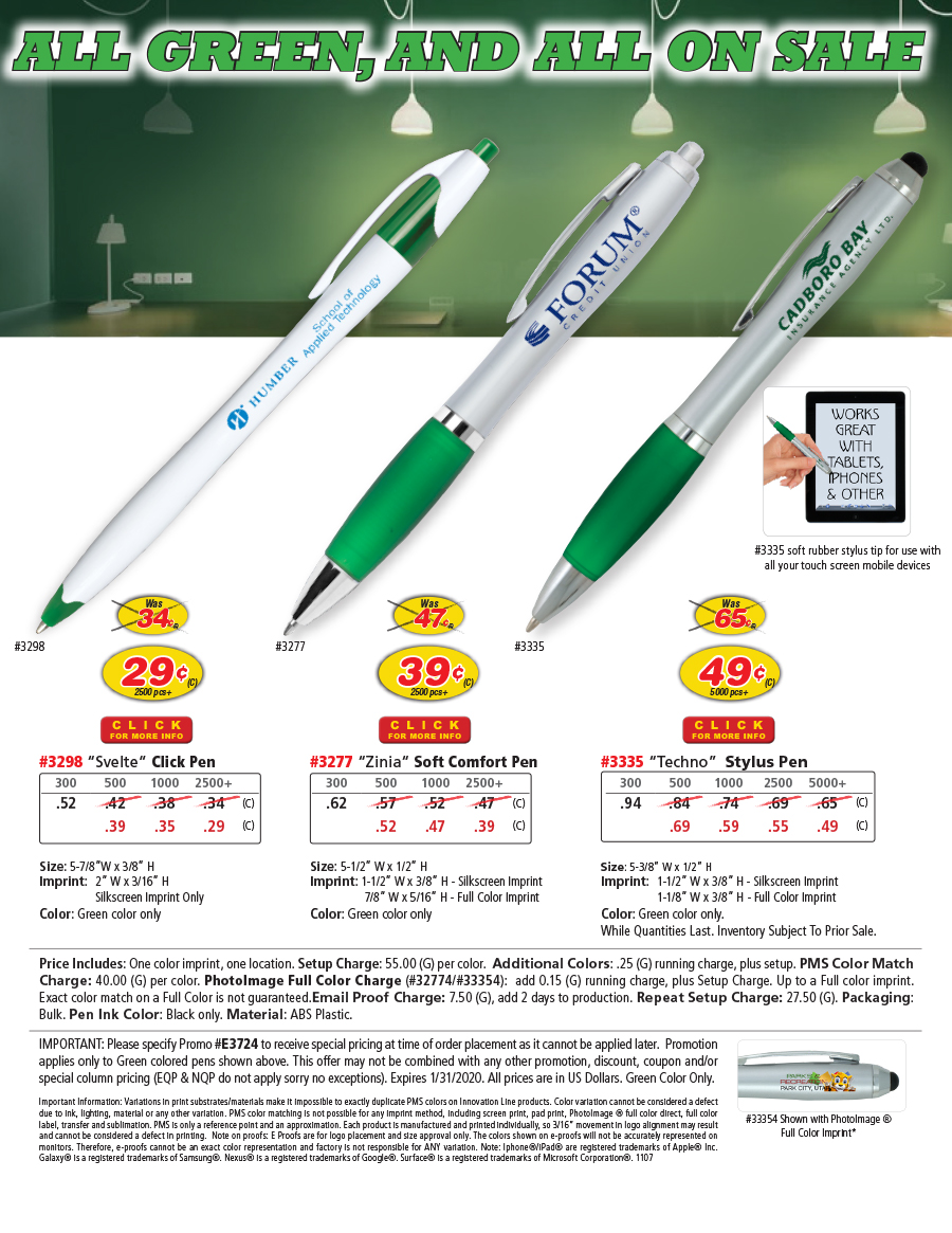 3277 3298 3335 Green Pens Special