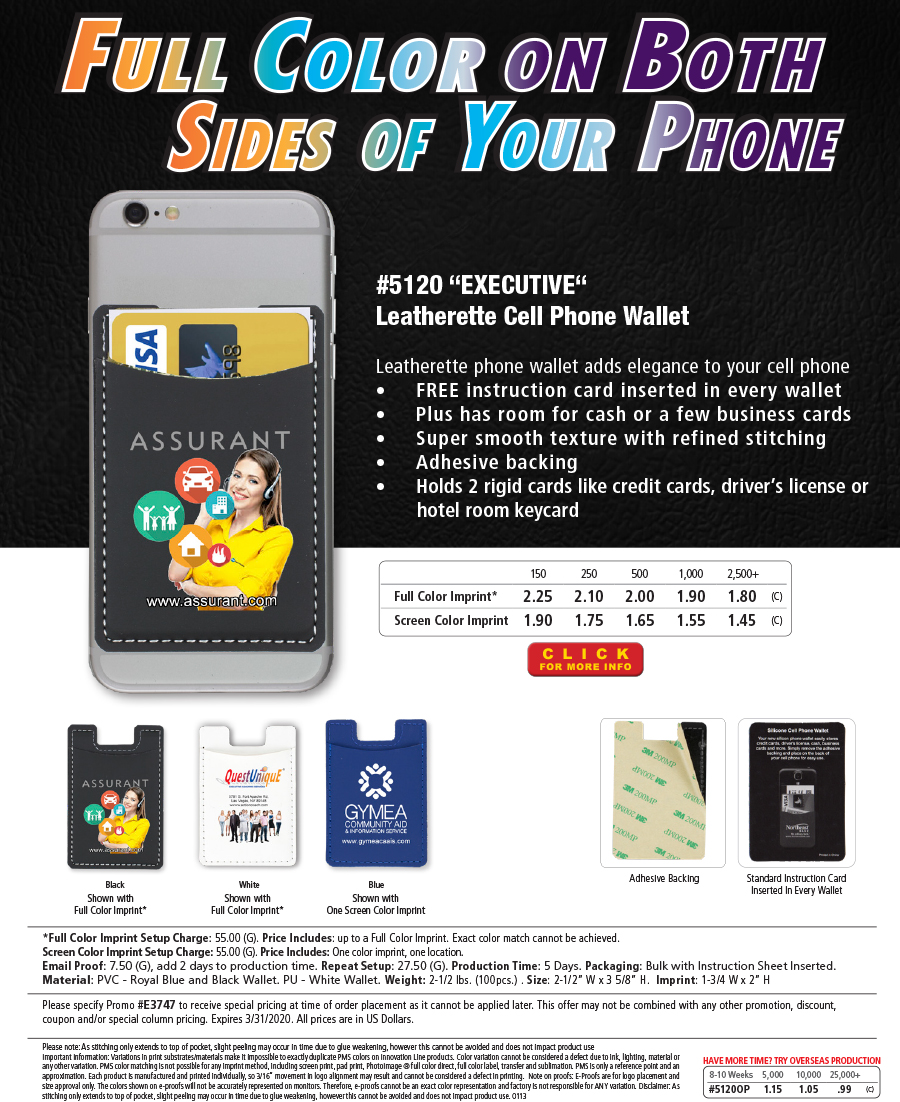 5120 - Executive - Leatherette Cell Phone Wallet