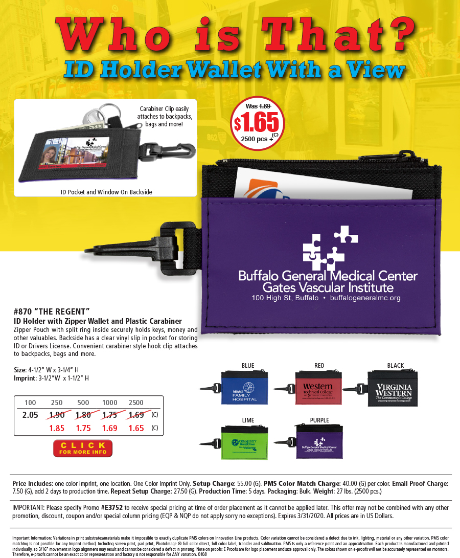 870 ID Holder and Wallet with Carabiner