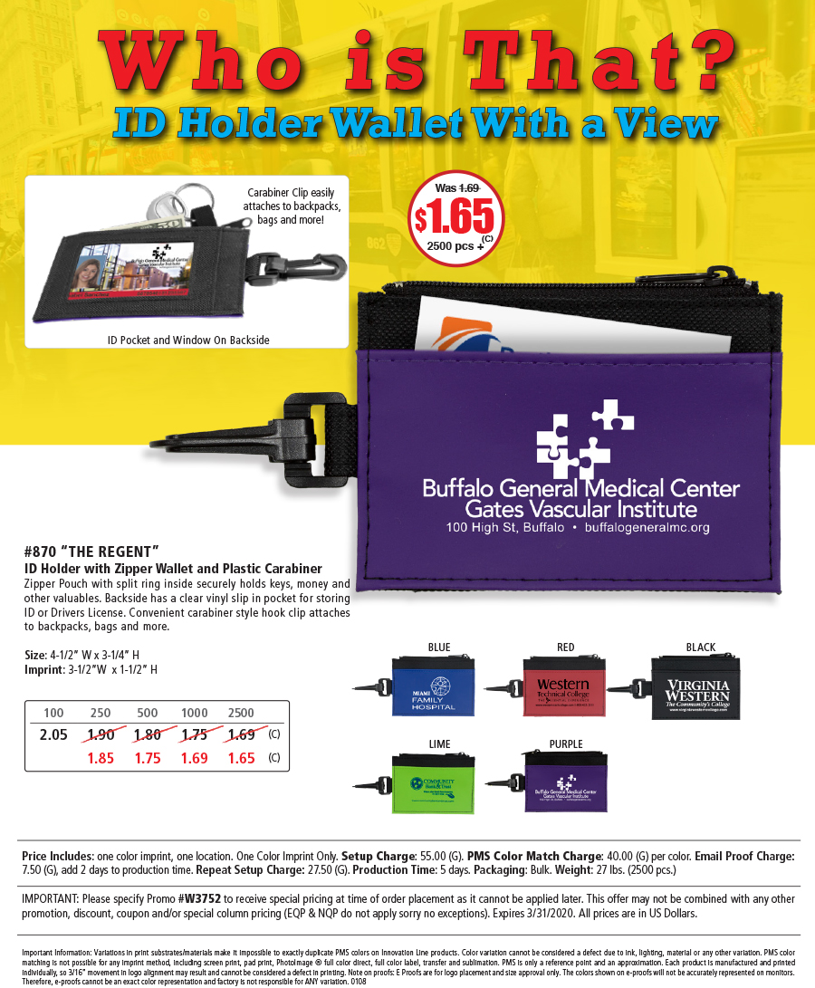 870 ID Holder and Wallet with Carabiner