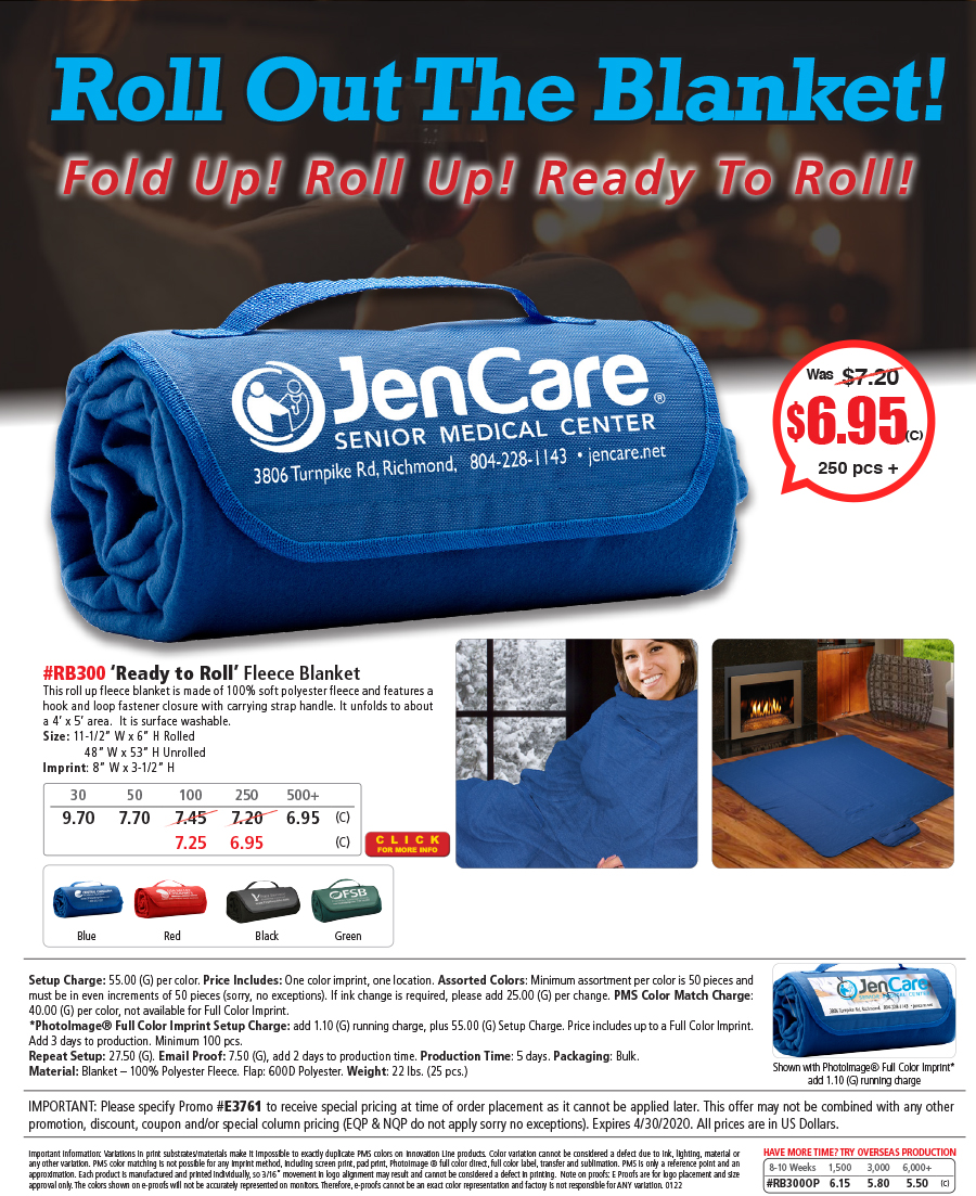 RB300 Ready to Roll Fleece Blanket