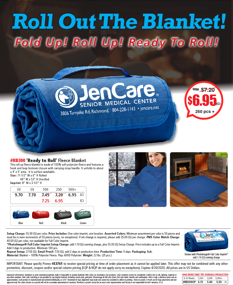 RB300 Ready to Roll Fleece Blanket