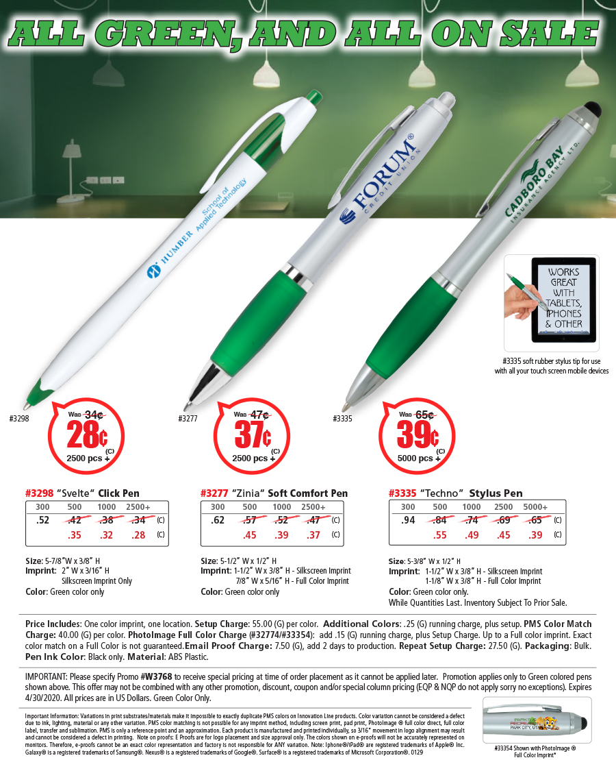 3277 3298 3335 Green Pens Special