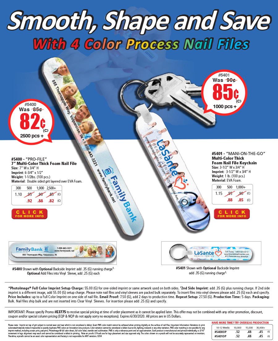 4 Color Process Nail File