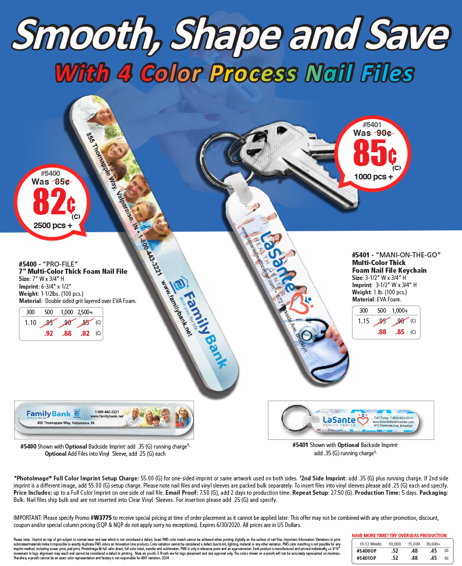 4 Color Process Nail File