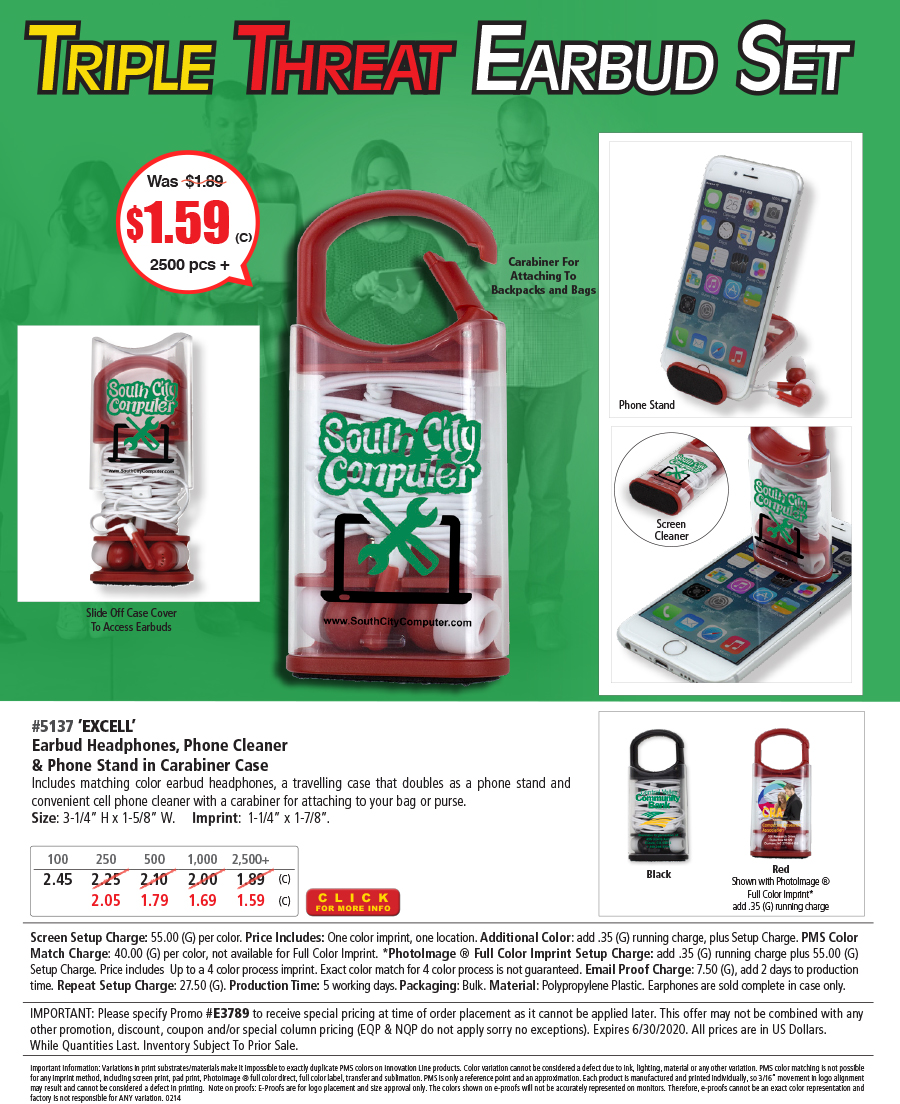 5137 Excel - Earbud and Phone Stand