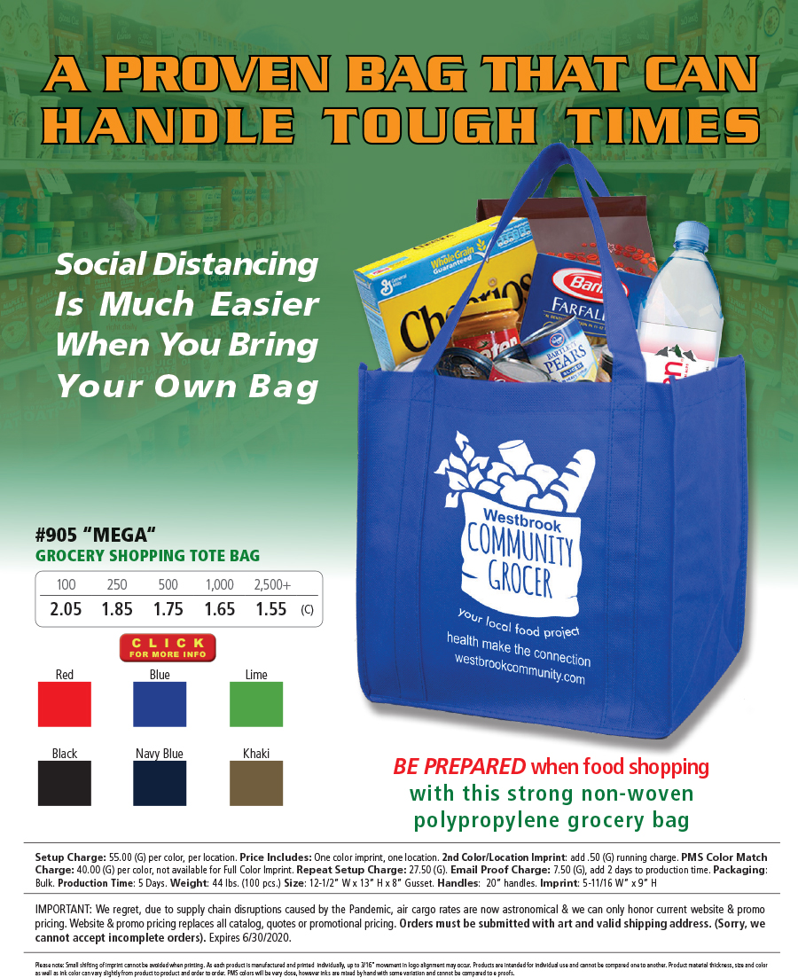 #905 80GSM Reusable Grocery Totes