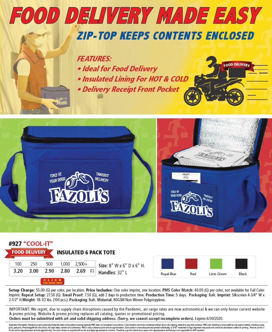 927 80GSM Non-Woven -Cool-it- Insulated Cooler Bag