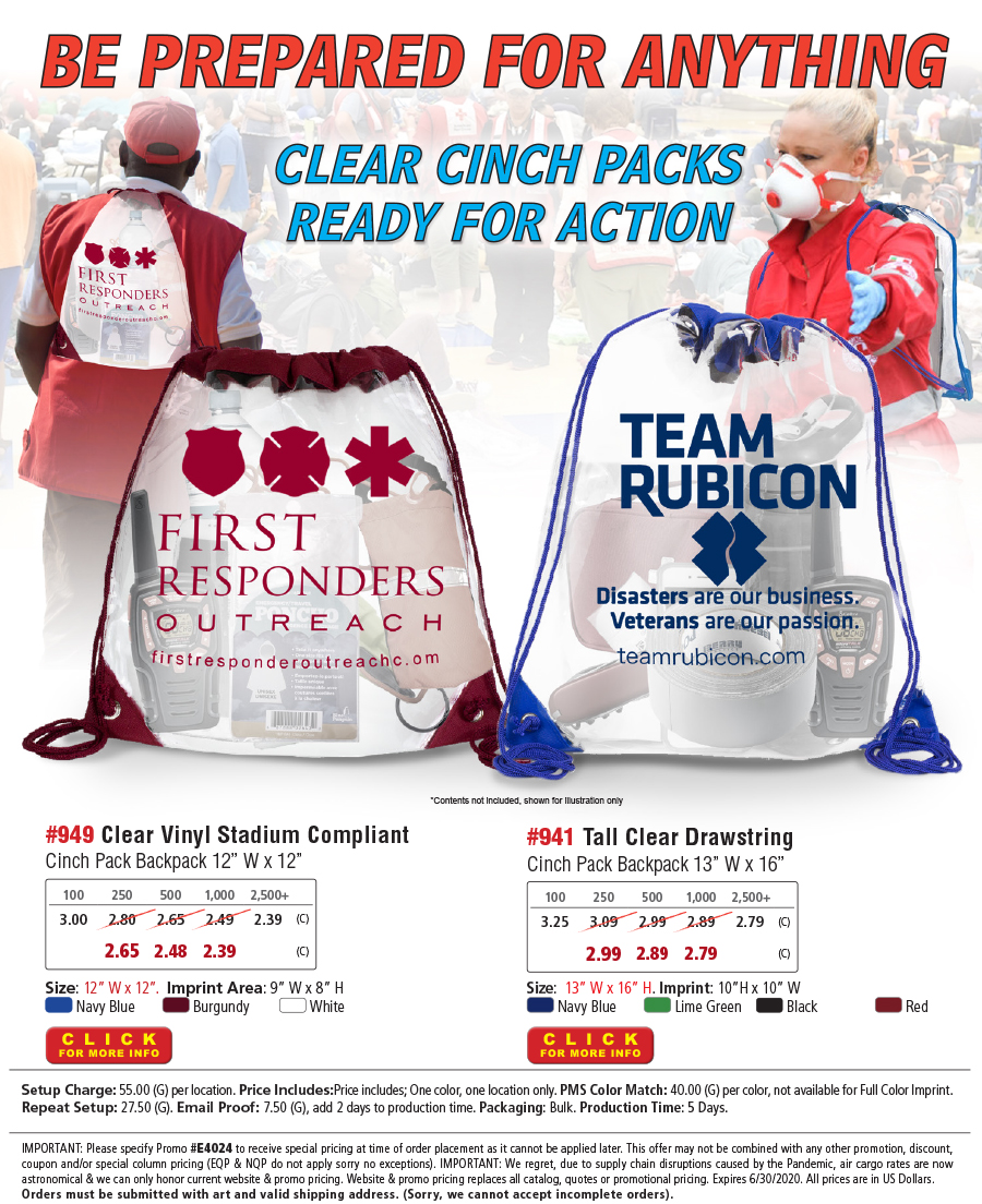 941 949 Clear Vinyl Cinch Pack Backpack