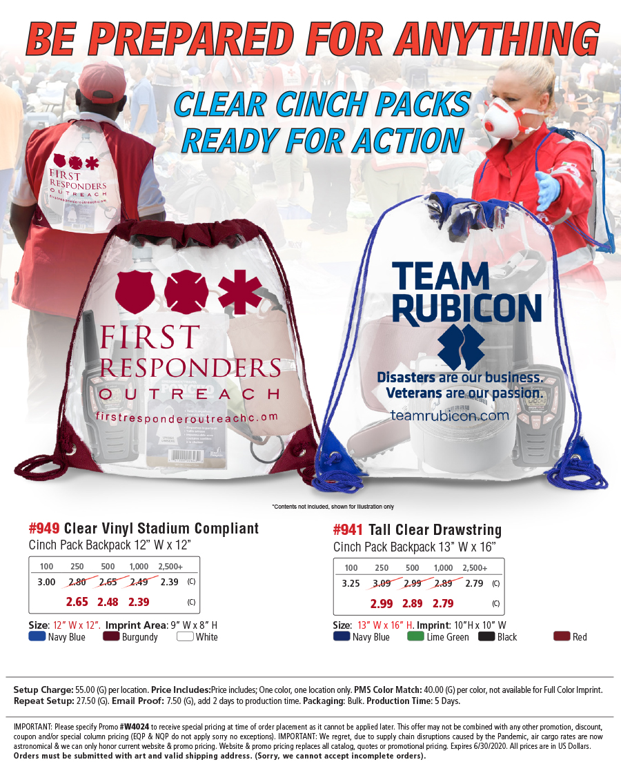 941 949 Clear Vinyl Cinch Pack Backpack