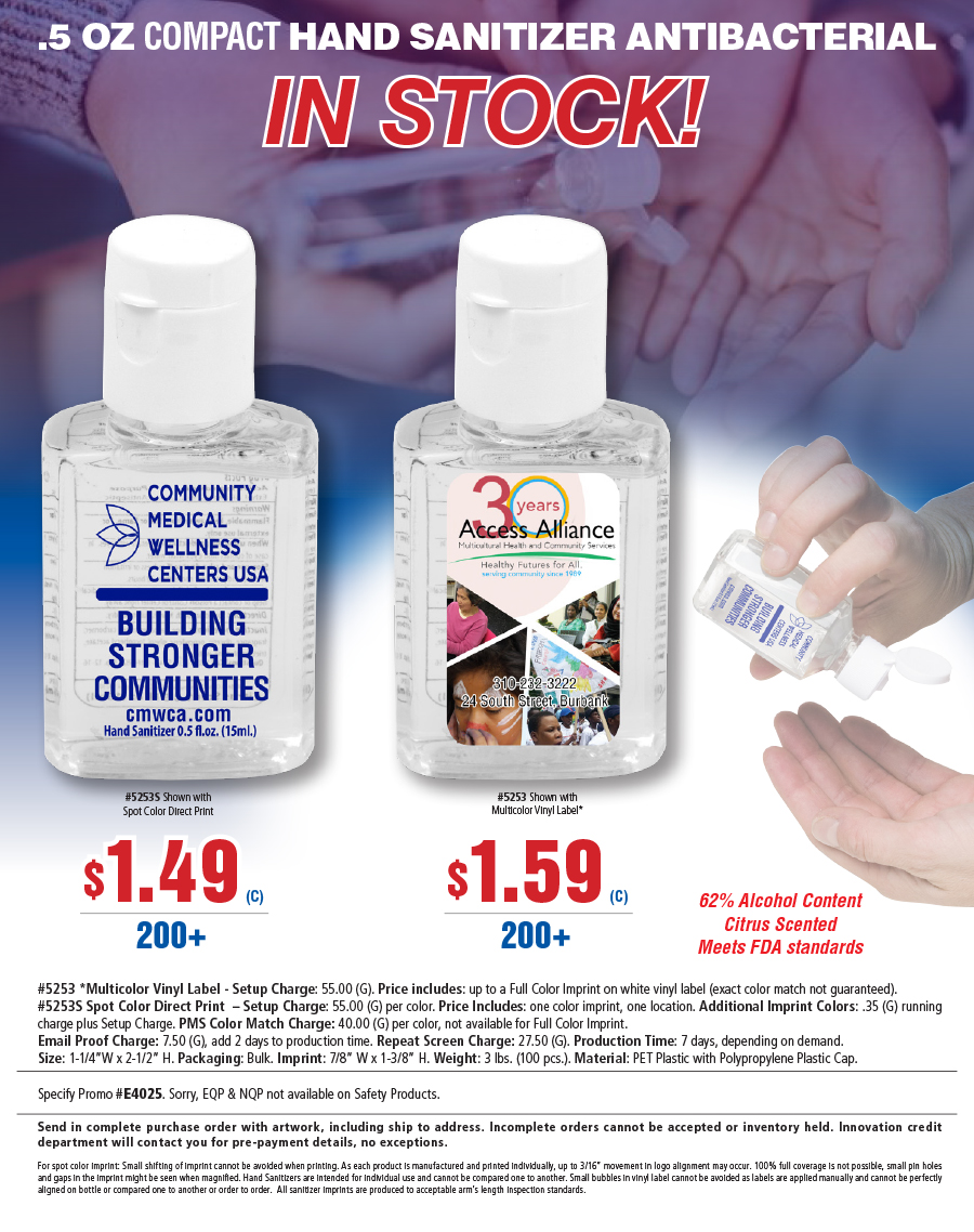 #5253S HALF OZ SANITIZERS