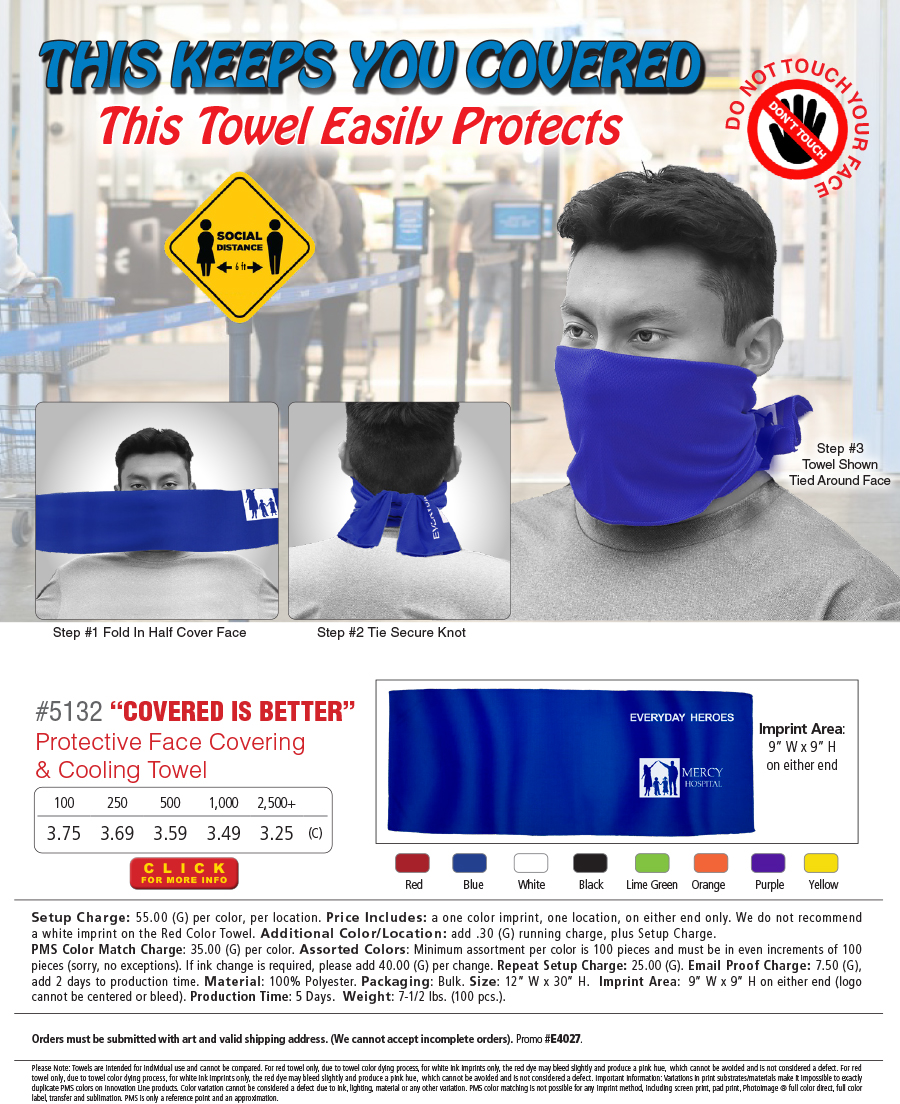 5132 Protective Face Covering & Cooling Towel