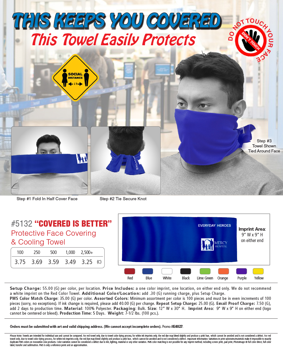5132 Protective Face Covering & Cooling Towel