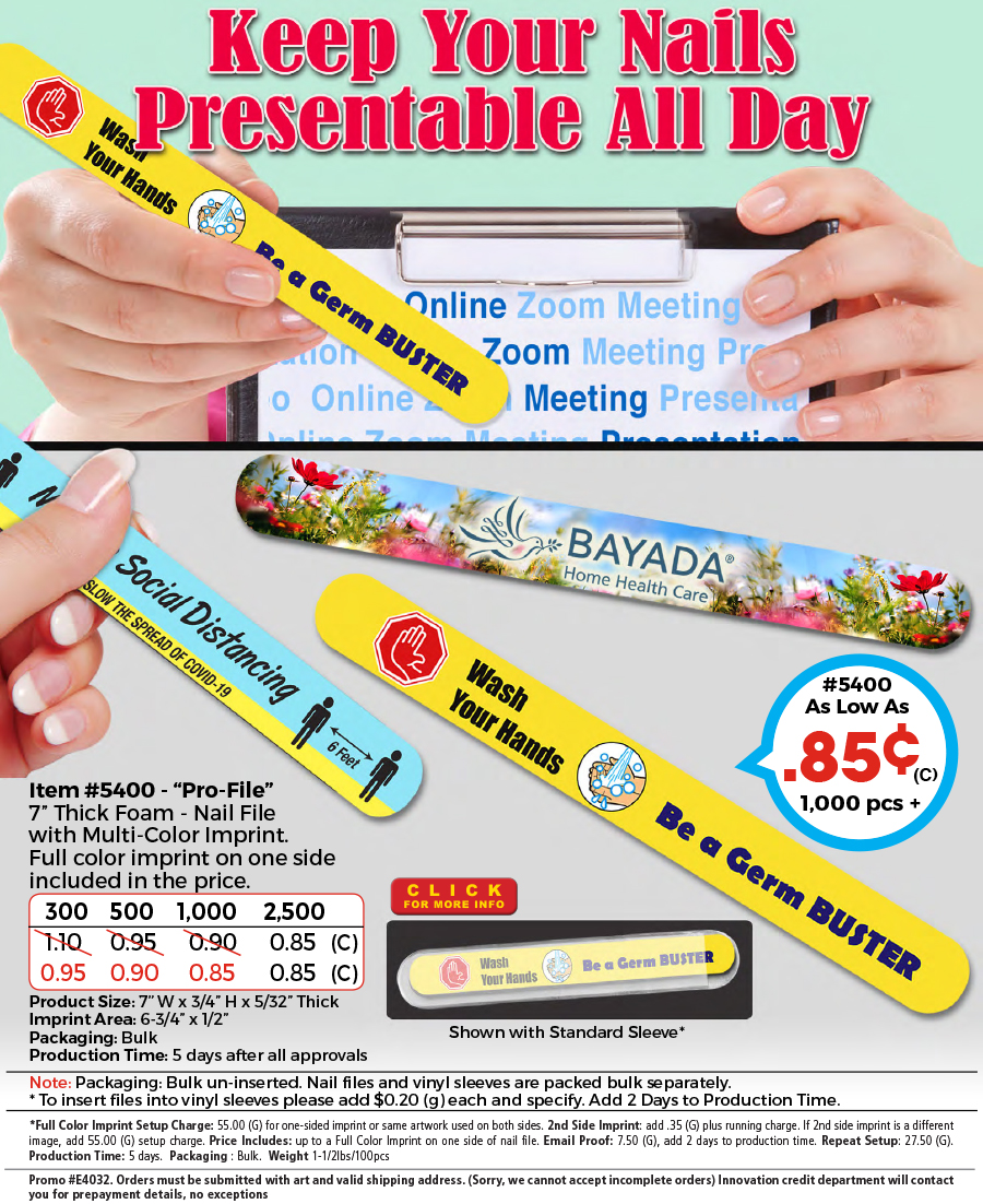 4 Color Process Nail File