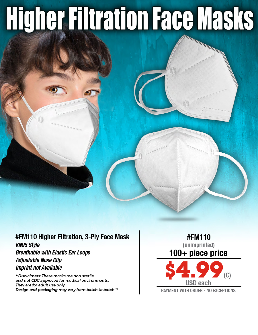#FM110 Higher Filtration, 3-Ply Face Mask