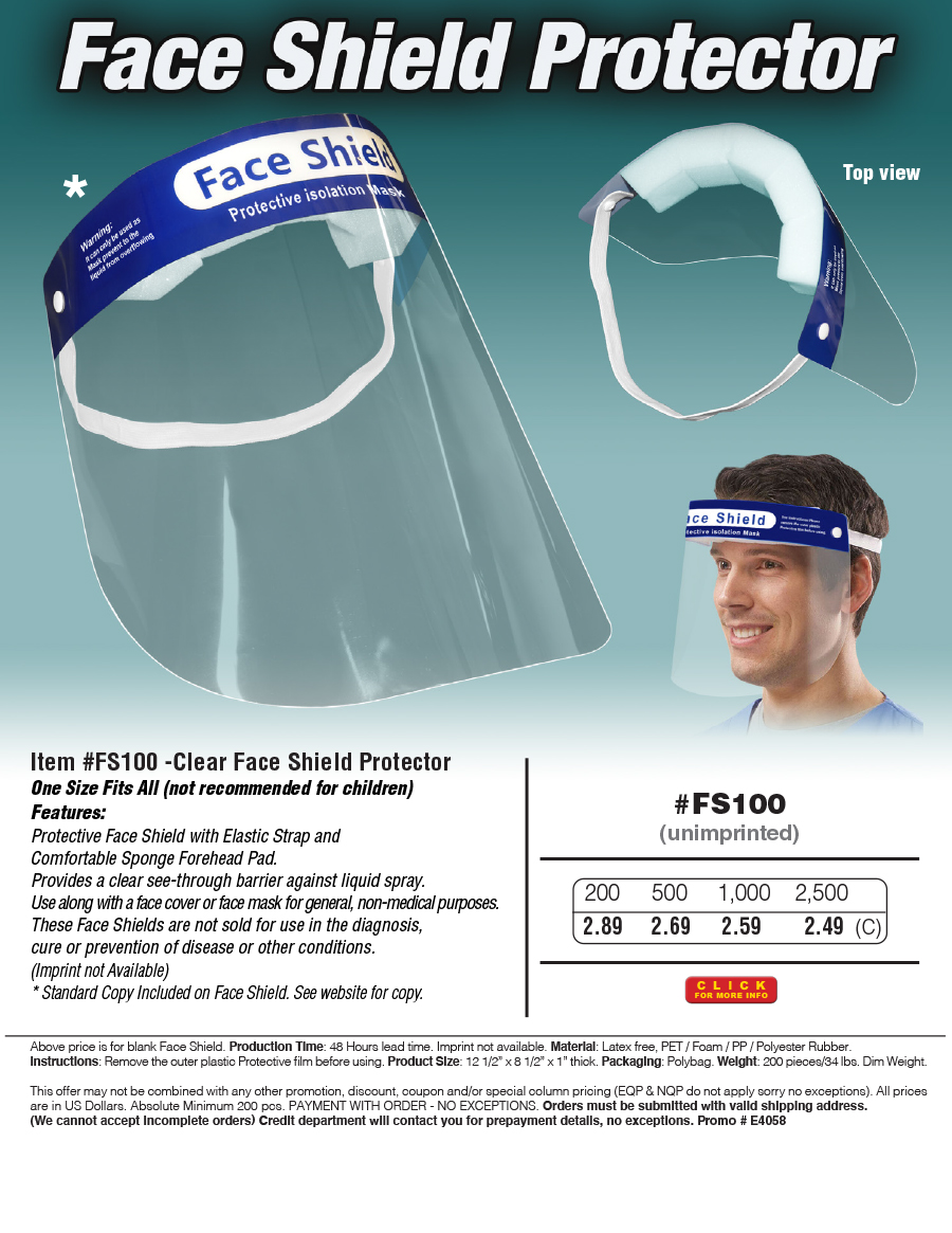 FS100 Protective Face Shield