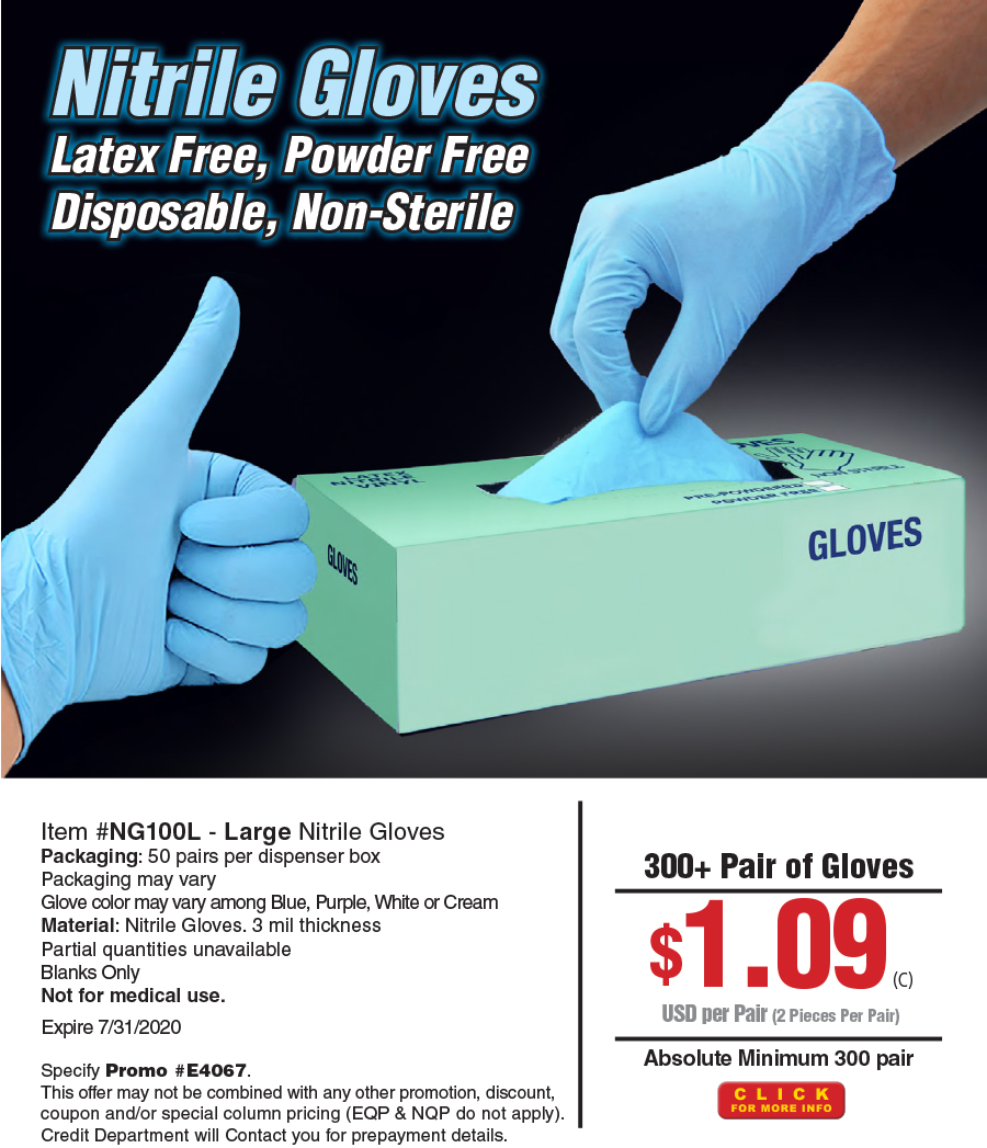 NG100 Blue Nitrile Gloves