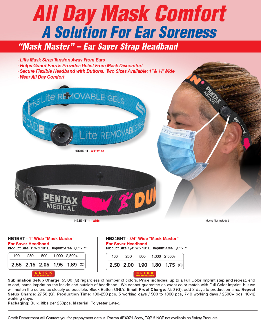 #HB1BHT HB34BHT - Mask Master - Ear Saver Headband
