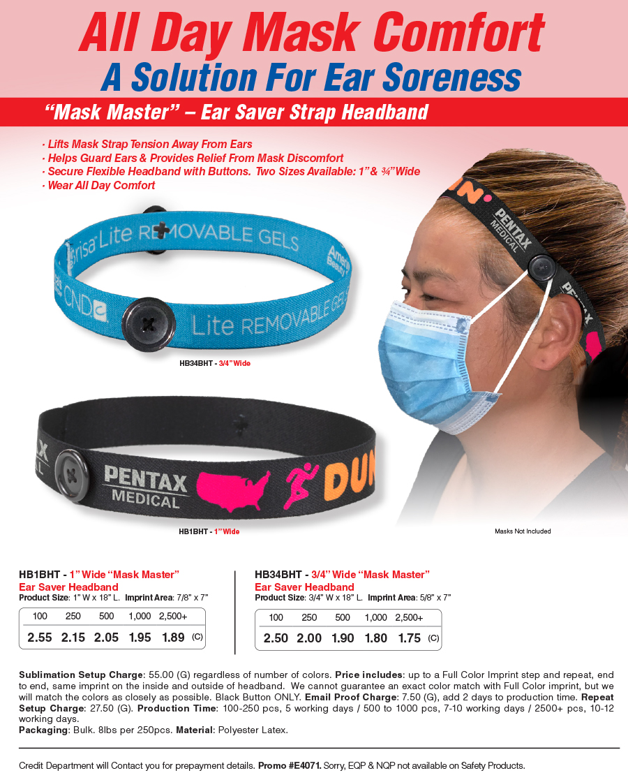 #HB1BHT HB34BHT - Mask Master - Ear Saver Headband
