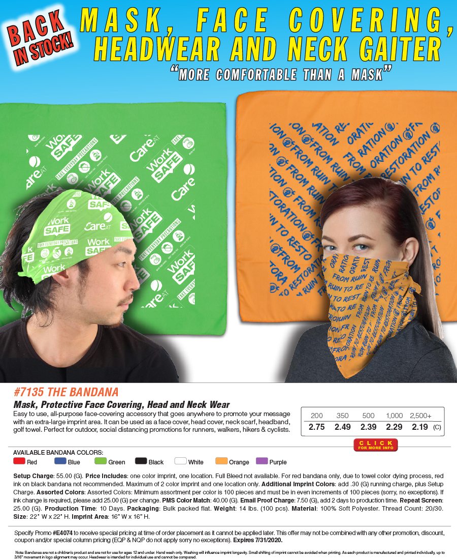 #7135 Mask, Face Covering, Headwear and Neck Gaiter