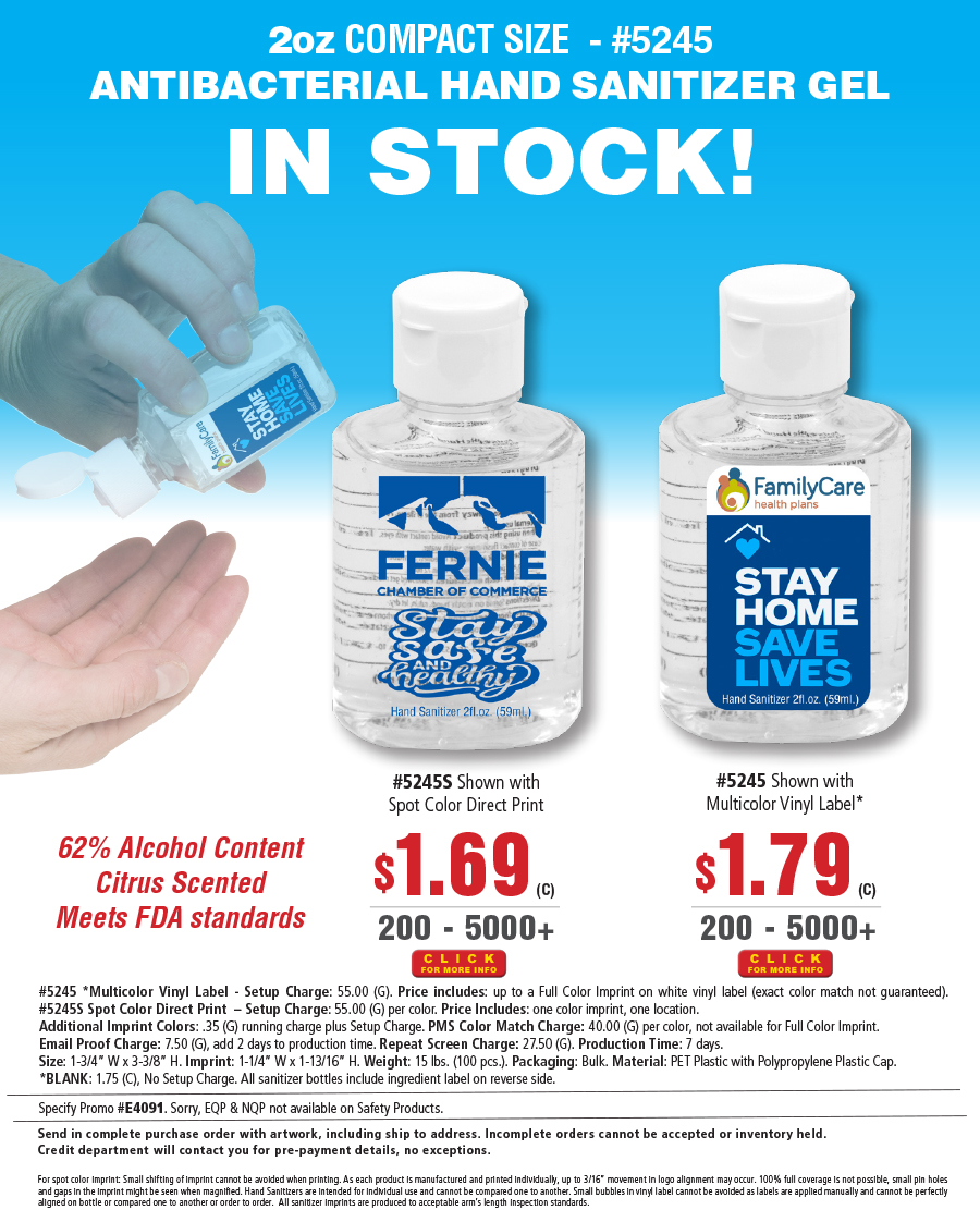 #5245S 5245 HALF OZ SANITIZERS