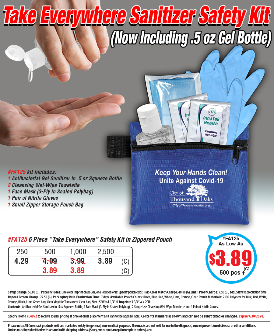FA125 Take Everywhere Sanitizer Safety Kit