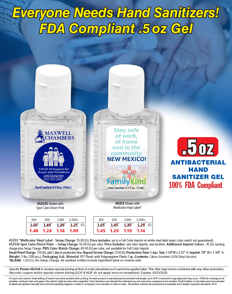 #5253S HALF OZ SANITIZERS