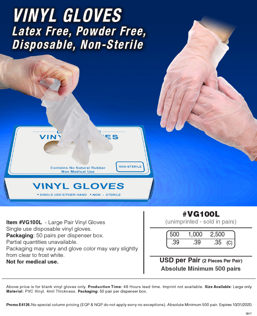 VG100 Large Vinyl Gloves
