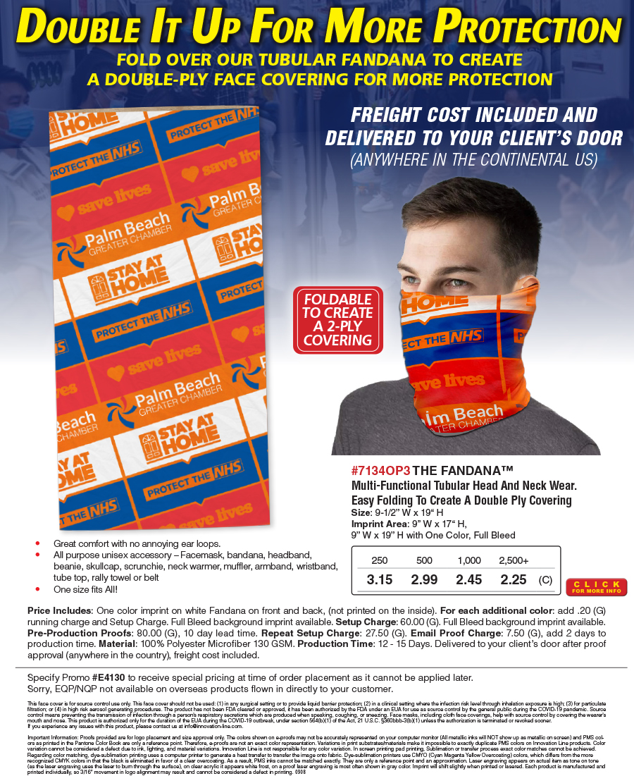 #7134OP3 The Fandana�  Multi-Functional Tubular Head And Neck Wear