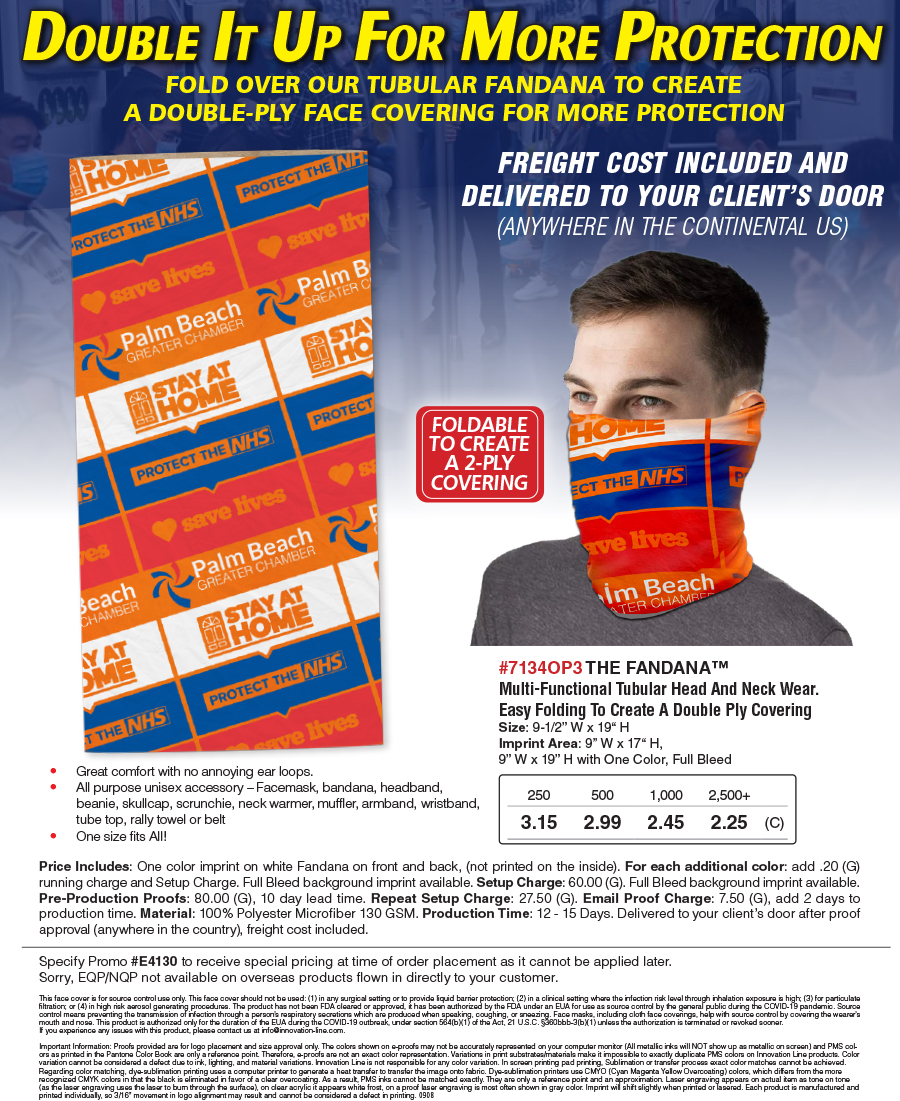 #7134OP3 The Fandana�  Multi-Functional Tubular Head And Neck Wear
