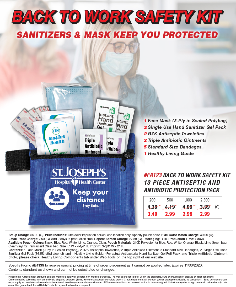 FA123 Emergency/Safty Kit - Mask, Wipes, Ointment & Bandages
