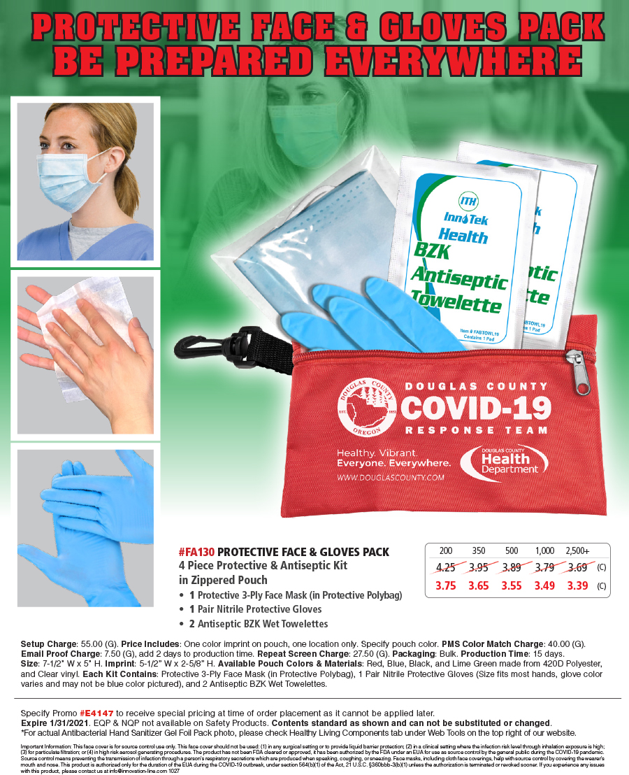 FA130 Protective Face & Gloves Pack