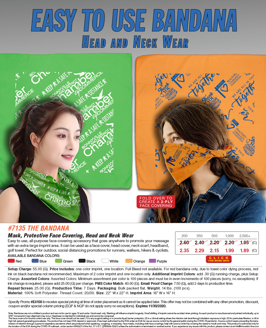 #7135 Mask, Face Covering, Headwear and Neck Gaiter