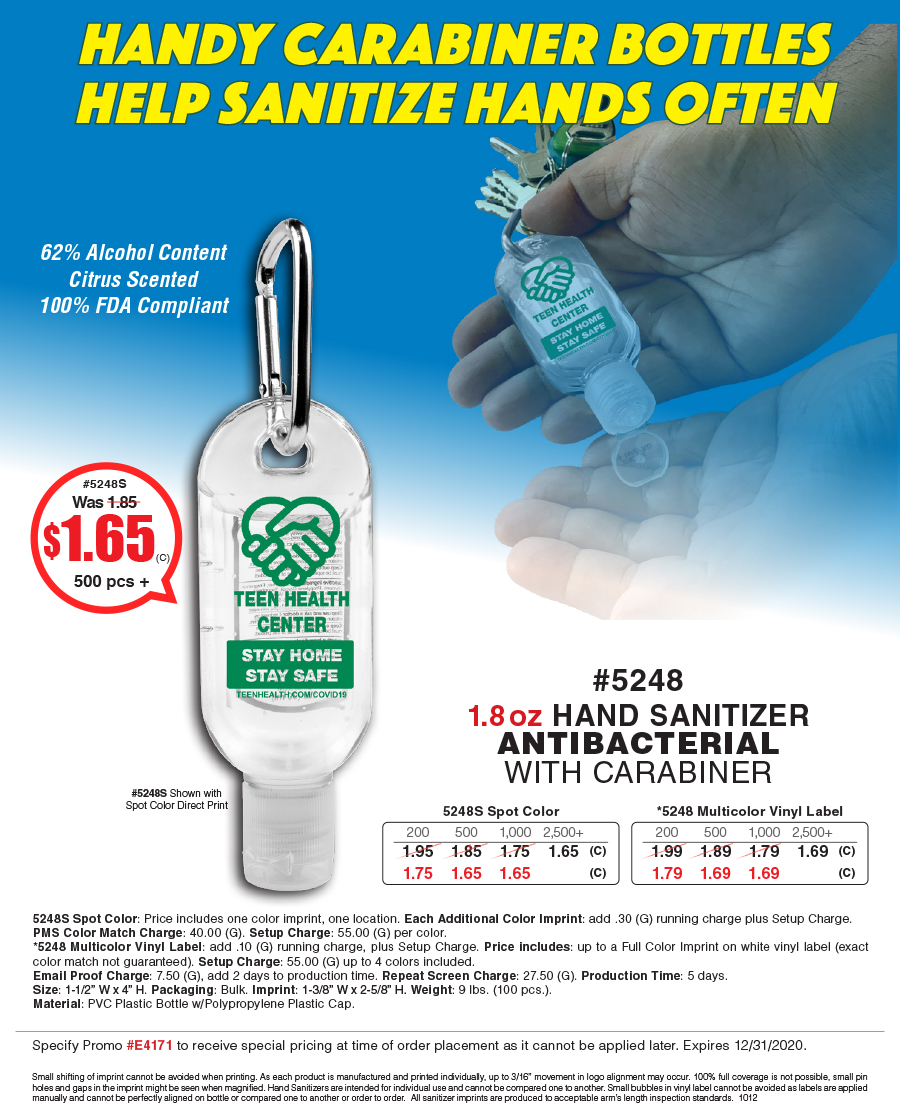 5248 5248S 1.8 oz Hand Sanitizers
