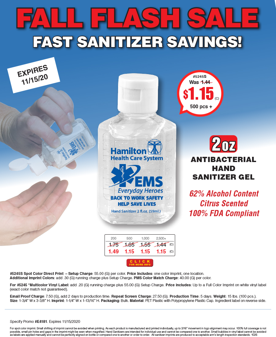 #5245S 5245 HALF OZ SANITIZERS