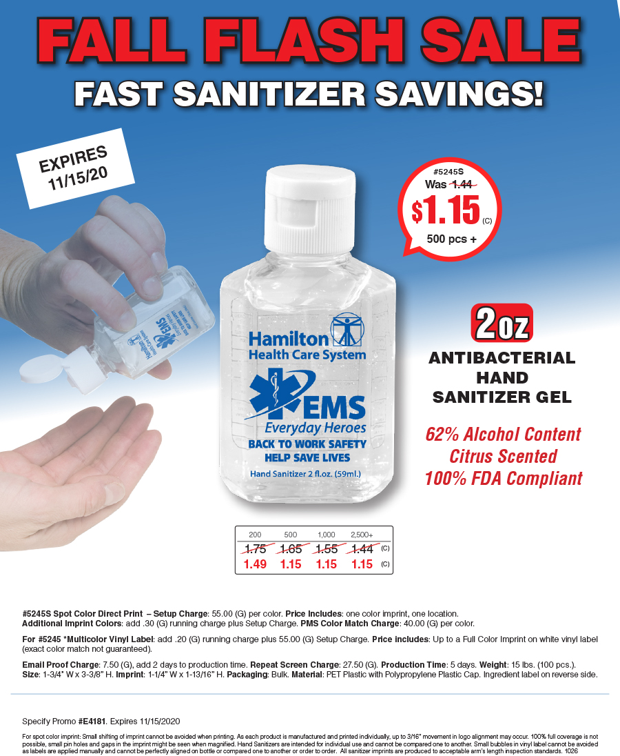 #5245 2 oz Sanitizer Bottle