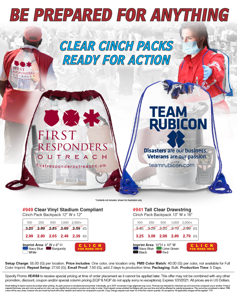 941 949 Clear Vinyl Cinch Pack Backpack