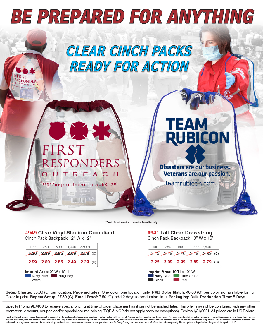 941 949 Clear Vinyl Cinch Pack Backpack