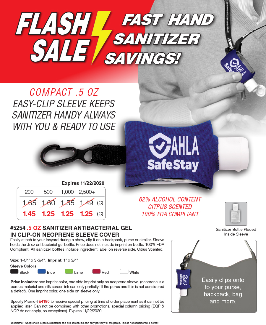 5254 .5 oz Hand Sanitizer Clip-On Neoprene Sleeve