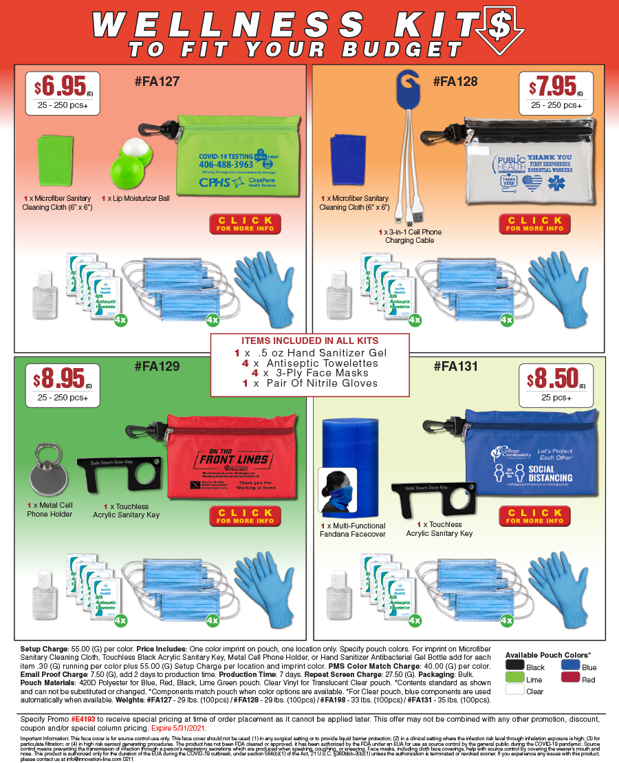 FA127 FA128 FA129 FA131 Wellness Kits To Fit Your Budget