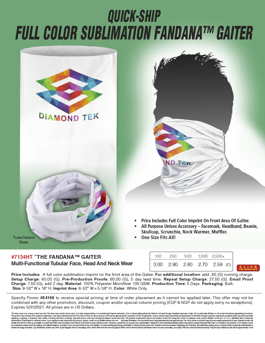 #7134HT Full Color Fandana Gaiter