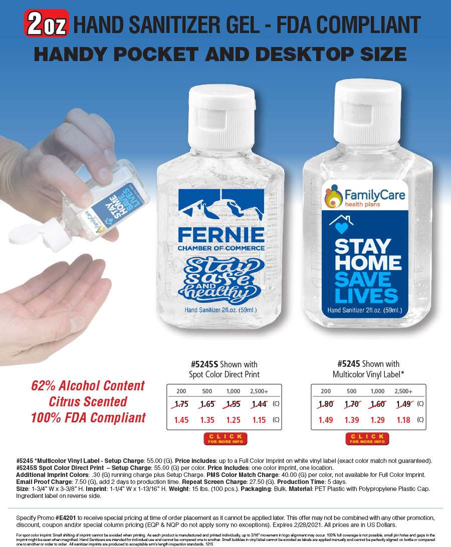 #5245S 5245 HALF OZ SANITIZERS