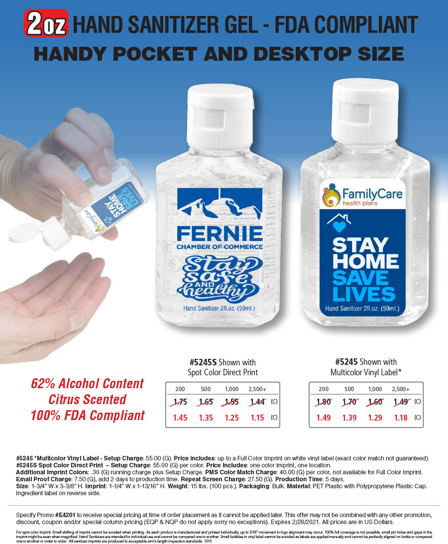 #5245 2 oz Sanitizer Bottle